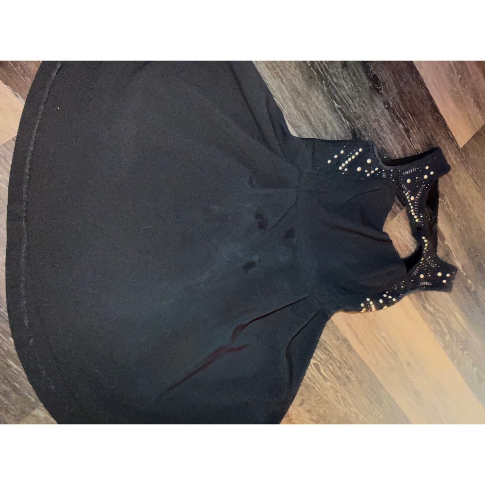 GUESS Black Studded Cut Out Fit & Flare Cocktail Dress Size 10‎ Sleeveless sexy